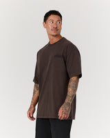 MEN'S OVERSIZED TEE - FADED OAK BLOCKPRINT