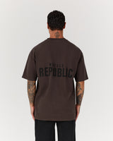 MEN'S OVERSIZED TEE - FADED OAK BLOCKPRINT