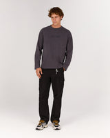 VANDAL FADED OVERSIZED LONG SLEEVE TEE - FADED PHANTOM