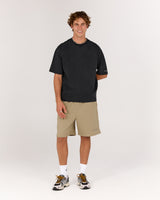 MEN'S BOXY TEE - FADED BLACK