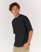 MEN'S BOXY TEE - FADED BLACK