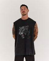 TIMELESS LEOPARD TANK - FADED BLACK