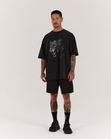 TIMELESS LEOPARD TEE - FADED BLACK