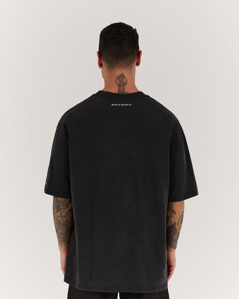 TIMELESS LEOPARD TEE - FADED BLACK