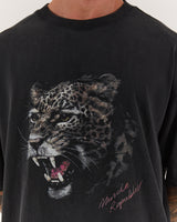 TIMELESS LEOPARD TEE - FADED BLACK