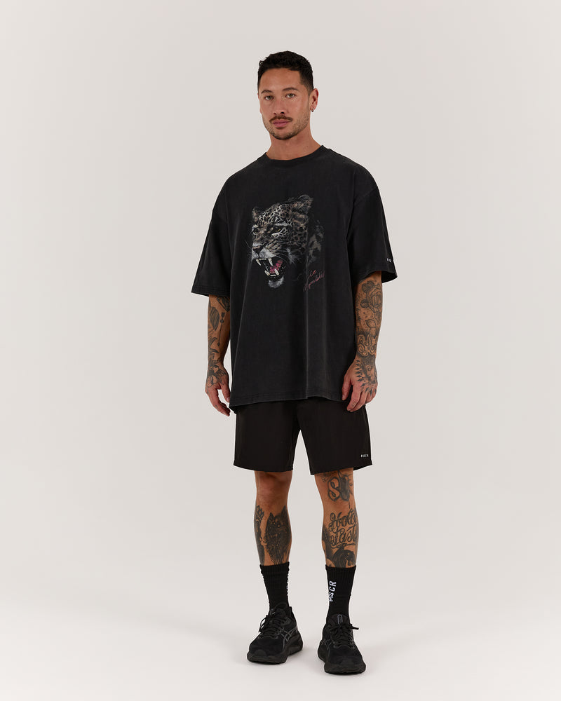TIMELESS LEOPARD TEE - FADED BLACK