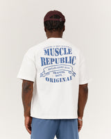 MEN'S WAFFLE BOXY TEE - WHITE TRACKHOUSE