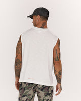 MENS HEAVY BOXY TANK - PORCELAIN TRAILBLAZER