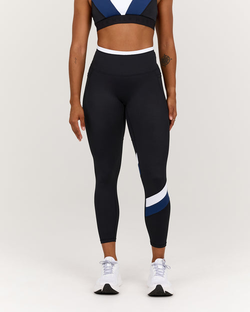 TRAINING RANGE ELEVATE II POCKET 7/8 LEGGINGS - BLACK GRIT NAVY