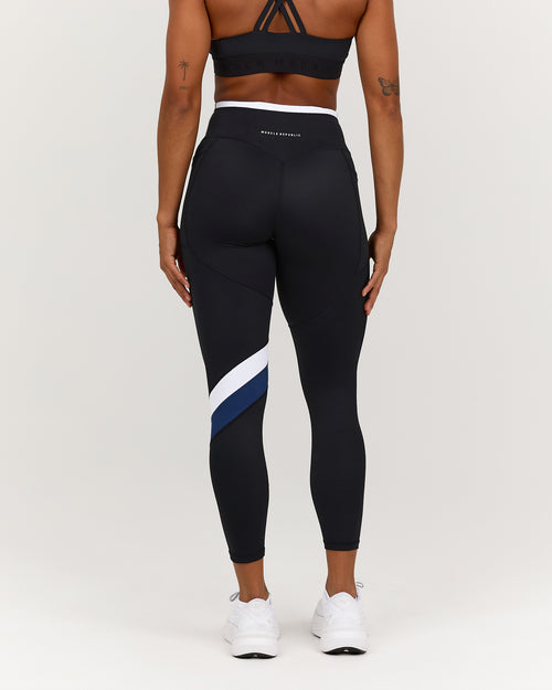 TRAINING RANGE ELEVATE II POCKET 7/8 LEGGINGS - BLACK GRIT NAVY