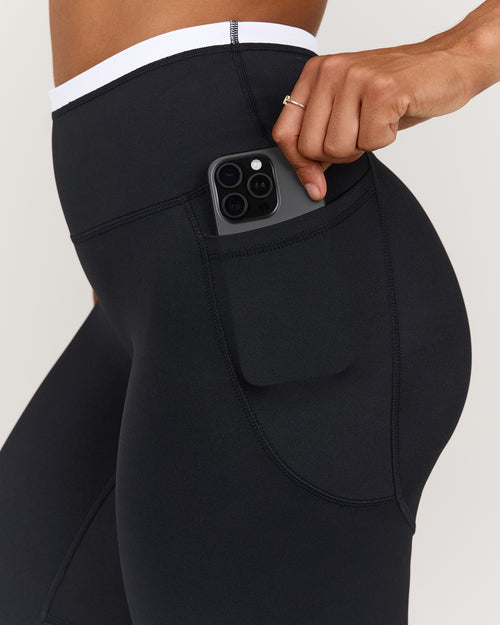 TRAINING RANGE ELEVATE II POCKET 7/8 LEGGINGS - BLACK GRIT NAVY