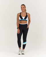 TRAINING RANGE ELEVATE II POCKET 7/8 LEGGINGS - BLACK HYPER BLUE
