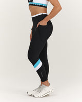 TRAINING RANGE ELEVATE II POCKET 7/8 LEGGINGS - BLACK HYPER BLUE