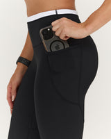 TRAINING RANGE ELEVATE II POCKET 7/8 LEGGINGS - BLACK HYPER BLUE