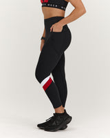 TRAINING RANGE ELEVATE II POCKET 7/8  LEGGINGS - BLACK REP RED