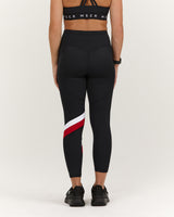 TRAINING RANGE ELEVATE II POCKET 7/8  LEGGINGS - BLACK REP RED