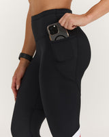 TRAINING RANGE ELEVATE II POCKET 7/8  LEGGINGS - BLACK REP RED