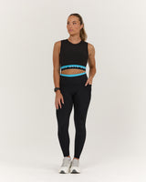 TRAINING RANGE ELEVATE II POCKET FULL LENGTH LEGGINGS - BLACK HYPER BLUE