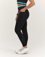 TRAINING RANGE ELEVATE II POCKET FULL LENGTH LEGGINGS - BLACK HYPER BLUE