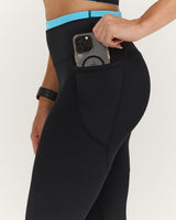 TRAINING RANGE ELEVATE II POCKET FULL LENGTH LEGGINGS - BLACK HYPER BLUE