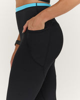 TRAINING RANGE ELEVATE II POCKET FULL LENGTH LEGGINGS - BLACK HYPER BLUE