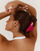 TROPICAL HAIR CLIP - RASPBERRY