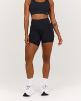 TRAINING RANGE POCKET BIKER SHORTS 6" - BLACK