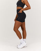 TRAINING RANGE POCKET BIKER SHORTS 6" - BLACK