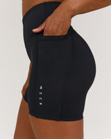 TRAINING RANGE POCKET BIKER SHORTS 6" - BLACK