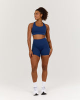 TRAINING RANGE POCKET BIKER SHORTS 6" - GRIT NAVY