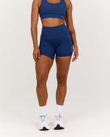 TRAINING RANGE POCKET BIKER SHORTS 6" - GRIT NAVY