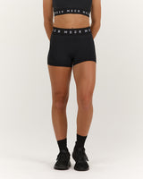 TRAINING RANGE POWER SHORTS 3" - BLACK WHITE