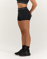 TRAINING RANGE POWER SHORTS 3" - BLACK WHITE