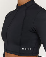 TRAINING RANGE SAMMY CROPPED ZIP UP JACKET - BLACK