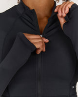 TRAINING RANGE SAMMY CROPPED ZIP UP JACKET - BLACK