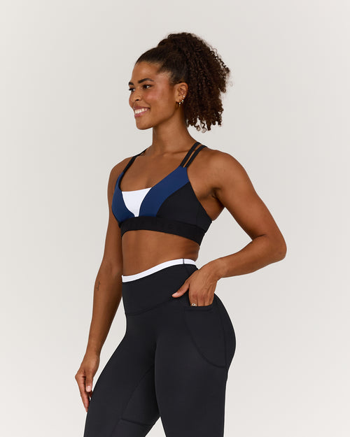 TRAINING RANGE SYNERGY BRA - BLACK GRIT NAVY
