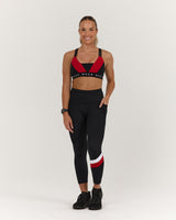 TRAINING RANGE SYNERGY BRA - BLACK REP RED