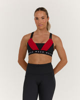 TRAINING RANGE SYNERGY BRA - BLACK REP RED