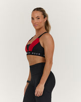 TRAINING RANGE SYNERGY BRA - BLACK REP RED
