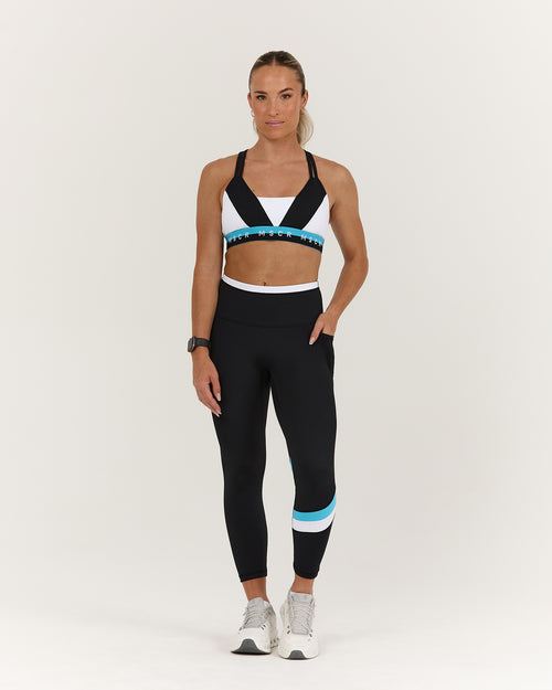 TRAINING RANGE SYNERGY BRA - WHITE HYPER BLUE