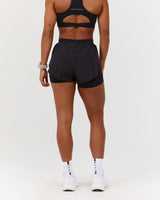 ULTRA INBUILT RUN SHORTS 3" - BLACK