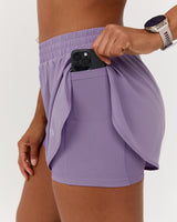 ULTRA INBUILT RUN SHORTS 3" - DUSTED GRAPE