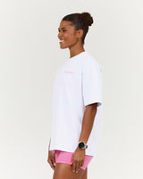 ESSENTIALS TEE - WHITE UNITED IN PINK