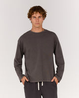 MEN'S BOXY LONG SLEEVE TEE - FADED ONYX