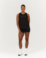 VELORA LONGLINE SINGLET - BLACK