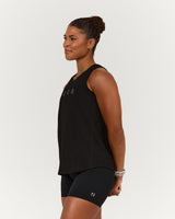 VELORA LONGLINE SINGLET - BLACK