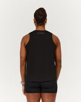 VELORA LONGLINE SINGLET - BLACK