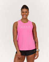 VELORA LONGLINE SINGLET - FADED PINK TOPAZ
