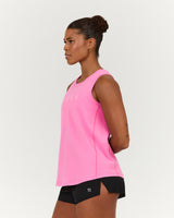 VELORA LONGLINE SINGLET - FADED PINK TOPAZ
