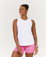 VELORA LONGLINE SINGLET - WHITE